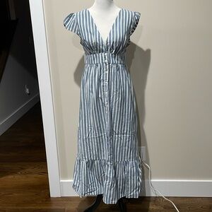Blue Striped maxi Dress